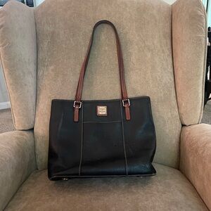 Dooney & Bourke Black and Brown Leather Tote Bag